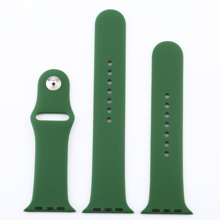 Lisslune | For Apple Watch Series 10 42 mm / 9&8&7 41 mm / SE 3&SE 2&6&SE&5&4 40 mm / 3&2&1 38 mm 3 in 1 Rubber Watch Strap with Pin Buckle (Forest Green)