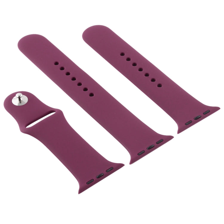 Lisslune | For Apple Watch Series 10 42mm / 9&8&7 41mm / SE 3&SE 2&6&SE&5&4 40mm / 3&2&1 38mm 3 in 1 Rubber Watch Strap with Pin Buckle (Purple)