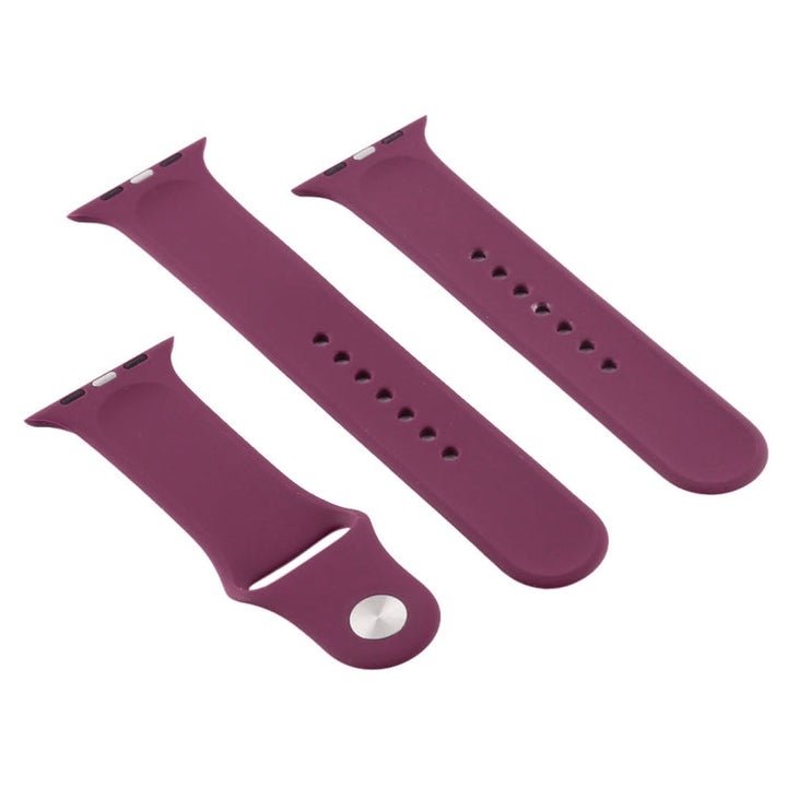 Lisslune | For Apple Watch Series 10 42mm / 9&8&7 41mm / SE 3&SE 2&6&SE&5&4 40mm / 3&2&1 38mm 3 in 1 Rubber Watch Strap with Pin Buckle (Purple)