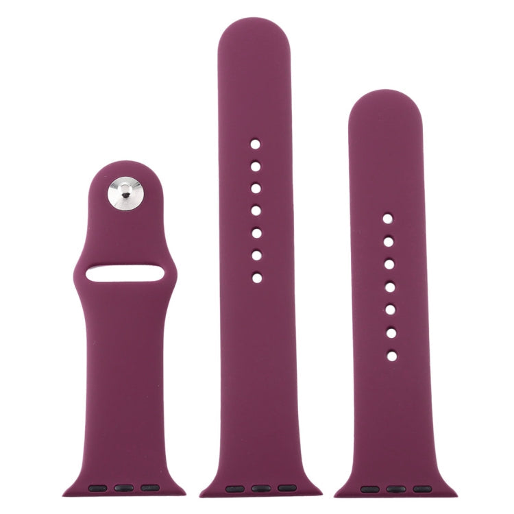Lisslune | For Apple Watch Series 10 42mm / 9&8&7 41mm / SE 3&SE 2&6&SE&5&4 40mm / 3&2&1 38mm 3 in 1 Rubber Watch Strap with Pin Buckle (Purple)