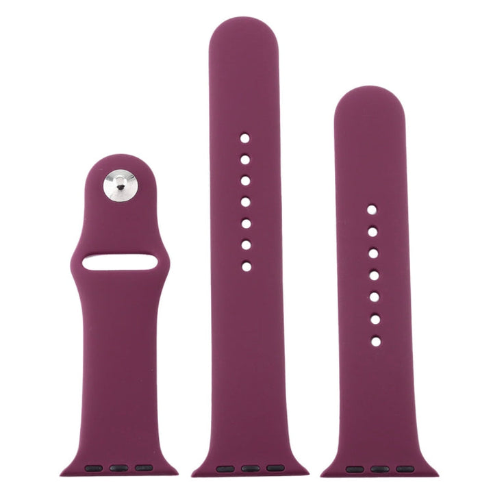 Lisslune | For Apple Watch Series 10 42mm / 9&8&7 41mm / SE 3&SE 2&6&SE&5&4 40mm / 3&2&1 38mm 3 in 1 Rubber Watch Strap with Pin Buckle (Purple)