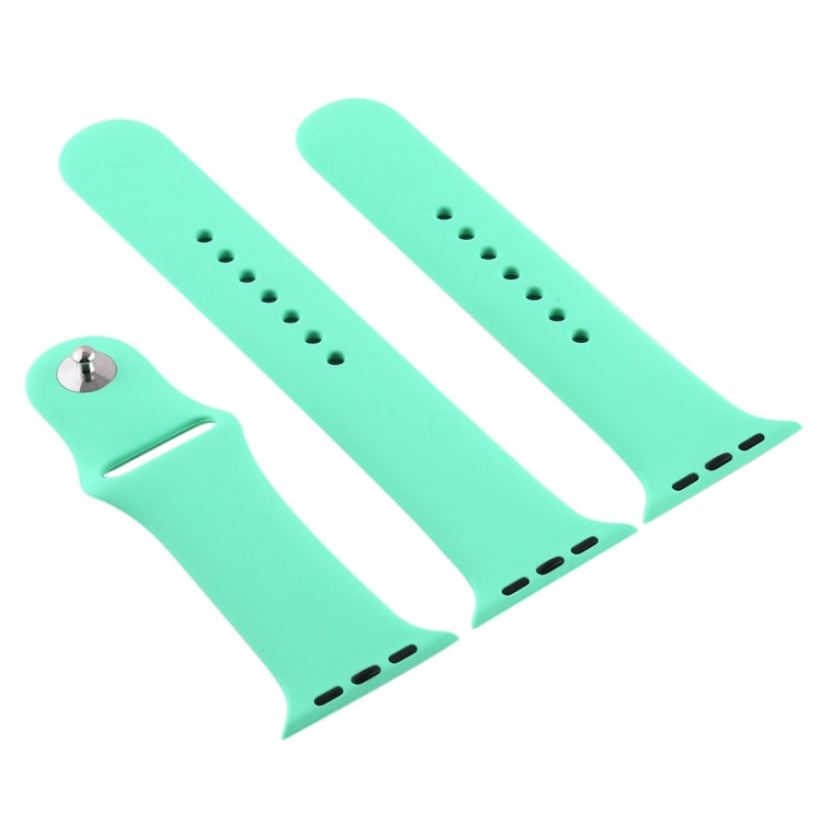 Lisslune | For Apple Watch Series 10 42mm / 9&8&7 41mm / SE 3&SE 2&6&SE&5&4 40mm / 3&2&1 38mm 3 in 1 Rubber Watch Band with Buckle (Let Fragrant Green)