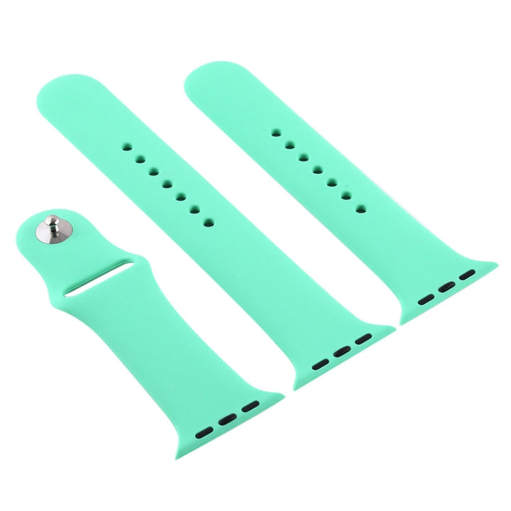 Lisslune | For Apple Watch Series 10 42mm / 9&8&7 41mm / SE 3&SE 2&6&SE&5&4 40mm / 3&2&1 38mm 3 in 1 Rubber Watch Band with Buckle (Let Fragrant Green)