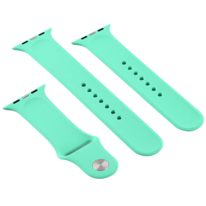 Lisslune | For Apple Watch Series 10 42mm / 9&8&7 41mm / SE 3&SE 2&6&SE&5&4 40mm / 3&2&1 38mm 3 in 1 Rubber Watch Band with Buckle (Let Fragrant Green)