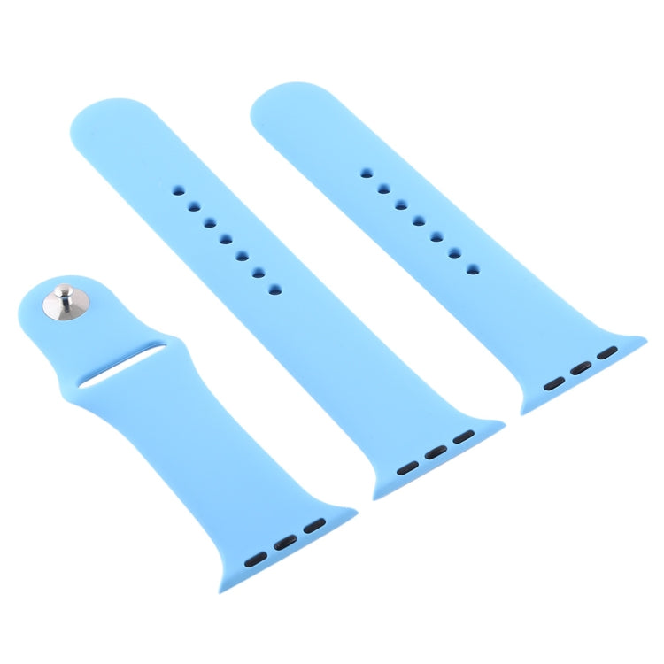 Lisslune | For Apple Watch Series 10 42mm / 9&8&7 41mm / SE 3&SE 2&6&SE&5&4 40mm / 3&2&1 38mm 3 in 1 Rubber watch band with pin buckle (Chrysanthemum Blue)