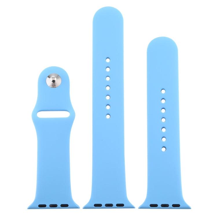 Lisslune | For Apple Watch Series 10 42mm / 9&8&7 41mm / SE 3&SE 2&6&SE&5&4 40mm / 3&2&1 38mm 3 in 1 Rubber watch band with pin buckle (Chrysanthemum Blue)