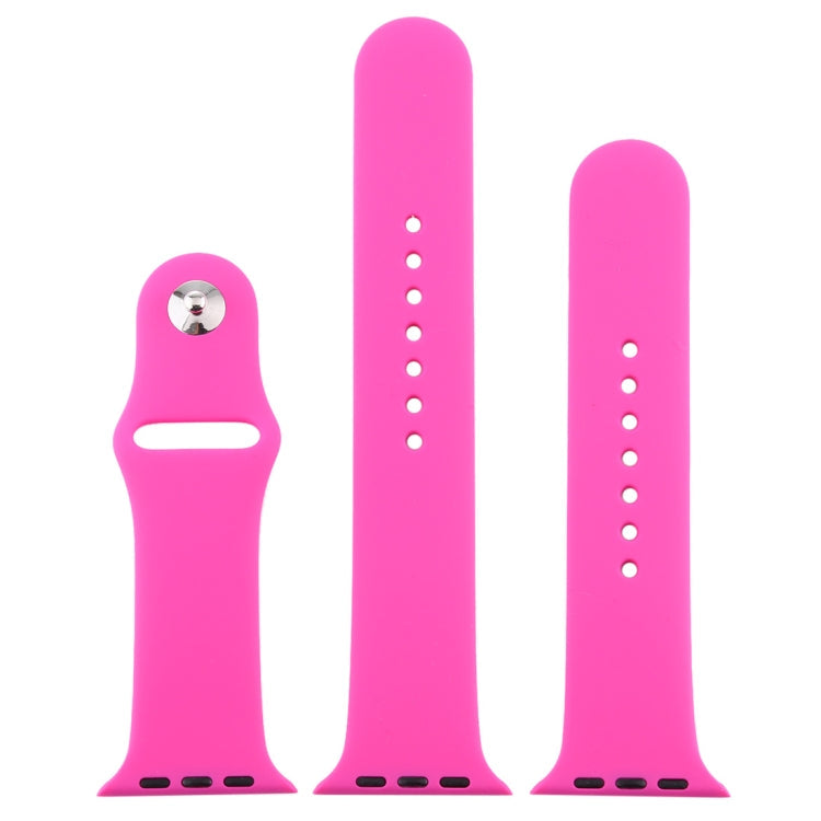 Lisslune | For Apple Watch Series 10 42mm / 9&8&7 41mm / SE 3&SE 2&6&SE&5&4 40mm / 3&2&1 38mm 3 in 1 Rubber Watch Strap with Buckle (Pink Red)