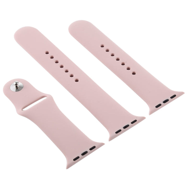 Lisslune | For Apple Watch Series 10 42mm / 9&8&7 41mm / SE 3&SE 2&6&SE&5&4 40mm / 3&2&1 38mm 3 in 1 Rubber Watch Strap with Pin Buckle (Sand Pink)