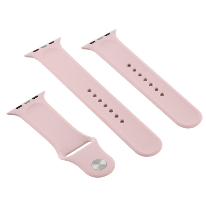 Lisslune | For Apple Watch Series 10 42mm / 9&8&7 41mm / SE 3&SE 2&6&SE&5&4 40mm / 3&2&1 38mm 3 in 1 Rubber Watch Strap with Pin Buckle (Sand Pink)