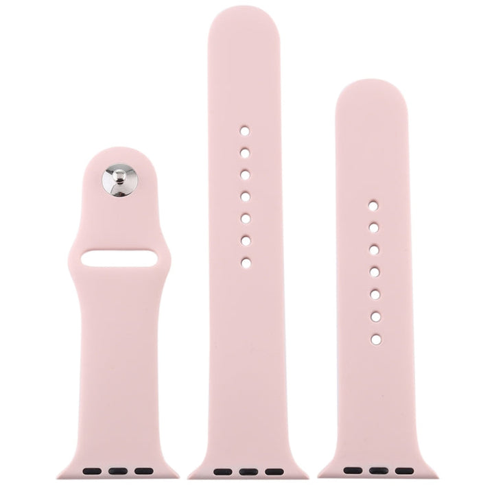 Lisslune | For Apple Watch Series 10 42mm / 9&8&7 41mm / SE 3&SE 2&6&SE&5&4 40mm / 3&2&1 38mm 3 in 1 Rubber Watch Strap with Pin Buckle (Sand Pink)