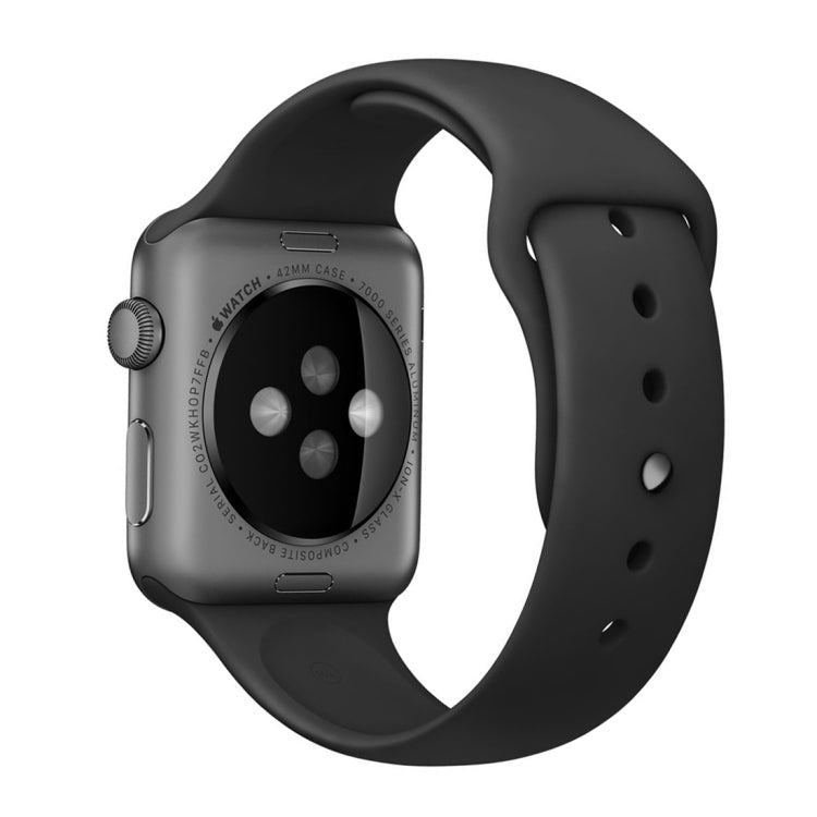 Lisslune | For Apple Watch Series 10 42mm / 9&8&7 41mm / SE 3&SE 2&6&SE&5&4 40mm / 3&2&1 38mm 3 in 1 Rubber Watch Band with Buckle (Black)