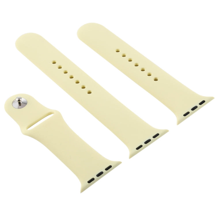 Lisslune | For Apple Watch Series 10 42mm / 9&8&7 41mm / SE 3&SE 2&6&SE&5&4 40mm / 3&2&1 38mm 3 in 1 Silicone Watch Band with Buckle (Cream Yellow)
