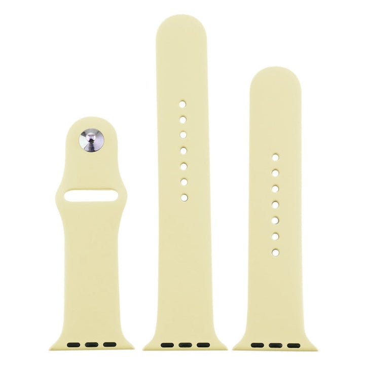 Lisslune | For Apple Watch Series 10 42mm / 9&8&7 41mm / SE 3&SE 2&6&SE&5&4 40mm / 3&2&1 38mm 3 in 1 Silicone Watch Band with Buckle (Cream Yellow)