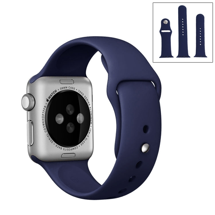 Lisslune | For Apple Watch Series 10 42mm / 9&8&7 41mm / SE 3&SE 2&6&SE&5&4 40mm / 3&2&1 38mm 3 in 1 Rubber Watch Band with Buckle (Dark Blue)