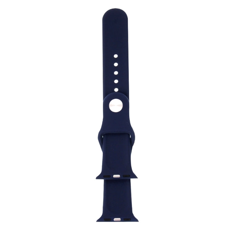 Lisslune | For Apple Watch Series 10 42mm / 9&8&7 41mm / SE 3&SE 2&6&SE&5&4 40mm / 3&2&1 38mm 3 in 1 Rubber Watch Band with Buckle (Dark Blue)