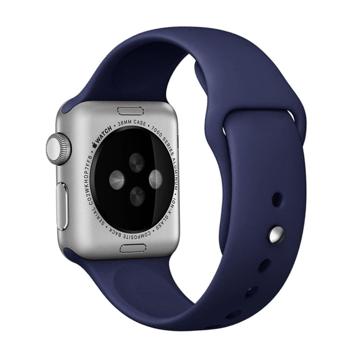 Lisslune | For Apple Watch Series 10 42mm / 9&8&7 41mm / SE 3&SE 2&6&SE&5&4 40mm / 3&2&1 38mm 3 in 1 Rubber Watch Band with Buckle (Dark Blue)