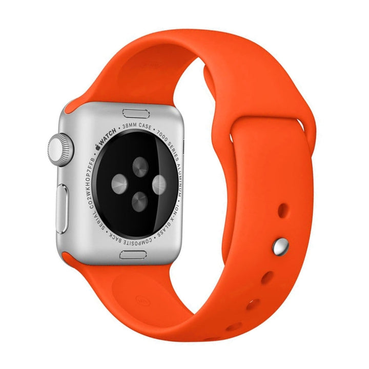 Lisslune | For Apple Watch Series 10 42mm / 9&8&7 41mm / SE 3&SE 2&6&SE&5&4 40mm / 3&2&1 38mm 3 in 1 Rubber Watch Band with Buckle (Orange)