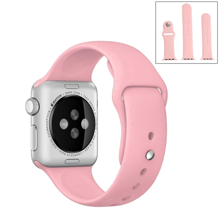 Lisslune | For Apple Watch Series 10 42mm / 9&8&7 41mm / SE 3&SE 2&6&SE&5&4 40mm / 3&2&1 38mm 3 in 1 Rubber Band with Pin Buckle (Pink)