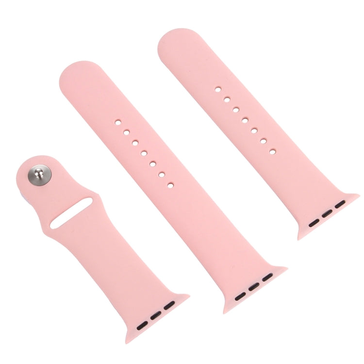 Lisslune | For Apple Watch Series 10 42mm / 9&8&7 41mm / SE 3&SE 2&6&SE&5&4 40mm / 3&2&1 38mm 3 in 1 Rubber Band with Pin Buckle (Pink)
