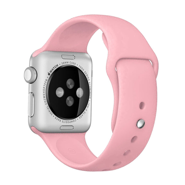 Lisslune | For Apple Watch Series 10 42mm / 9&8&7 41mm / SE 3&SE 2&6&SE&5&4 40mm / 3&2&1 38mm 3 in 1 Rubber Band with Pin Buckle (Pink)
