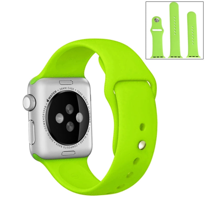 Lisslune | For Apple Watch Series 10 42mm / 9&8&7 41mm / SE 3&SE 2&6&SE&5&4 40mm / 3&2&1 38mm 3 in 1 Rubber Watch Band with Buckle (Green)