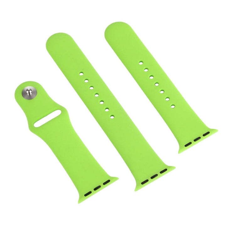Lisslune | For Apple Watch Series 10 42mm / 9&8&7 41mm / SE 3&SE 2&6&SE&5&4 40mm / 3&2&1 38mm 3 in 1 Rubber Watch Band with Buckle (Green)