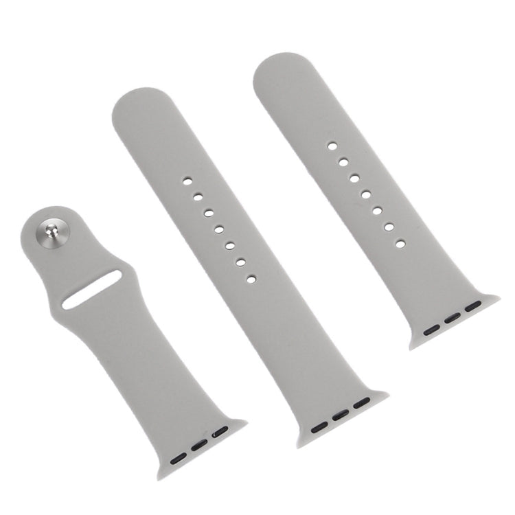 Lisslune | For Apple Watch Series 10 42mm / 9&8&7 41mm / SE 3&SE 2&6&SE&5&4 40mm / 3&2&1 38mm 3 in 1 Rubber Watch Band with Pin Buckle (Gray)