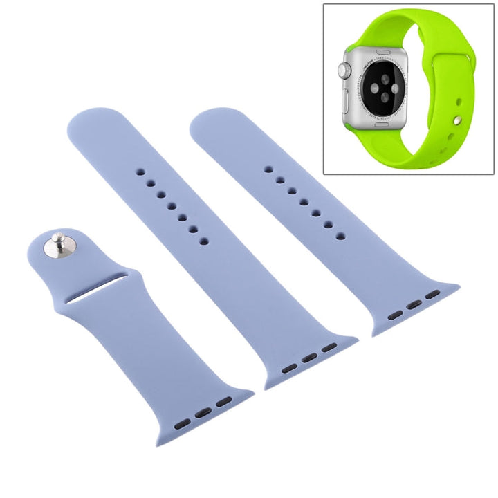 Lisslune | For Apple Watch Series 10 42mm / 9&8&7 41mm / SE 3&SE 2&6&SE&5&4 40mm / 3&2&1 38mm 3 in 1 Rubber Watch Band with Buckle (Lavender Gray)
