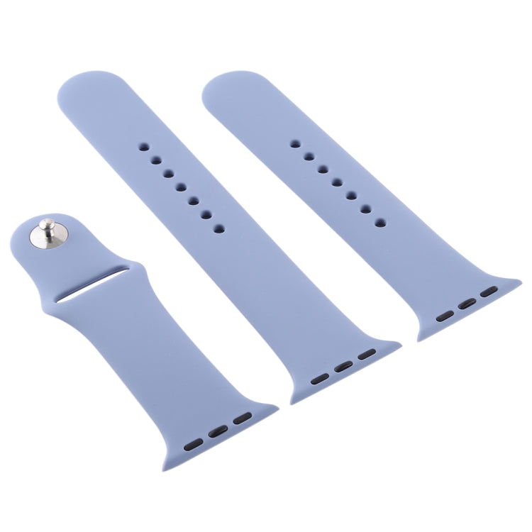 Lisslune | For Apple Watch Series 10 42mm / 9&8&7 41mm / SE 3&SE 2&6&SE&5&4 40mm / 3&2&1 38mm 3 in 1 Rubber Watch Band with Buckle (Lavender Gray)