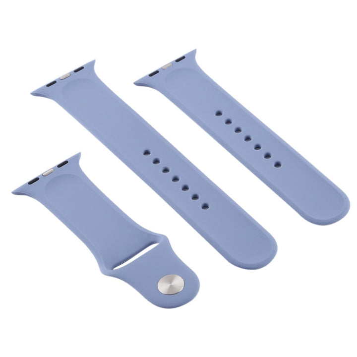 Lisslune | For Apple Watch Series 10 42mm / 9&8&7 41mm / SE 3&SE 2&6&SE&5&4 40mm / 3&2&1 38mm 3 in 1 Rubber Watch Band with Buckle (Lavender Gray)