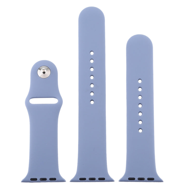 Lisslune | For Apple Watch Series 10 42mm / 9&8&7 41mm / SE 3&SE 2&6&SE&5&4 40mm / 3&2&1 38mm 3 in 1 Rubber Watch Band with Buckle (Lavender Gray)