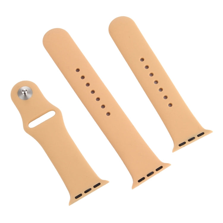 Lisslune | For Apple Watch Series 10 42mm / 9&8&7 41mm / SE 3&SE 2&6&SE&5&4 40mm / 3&2&1 38mm 3 in 1 rubber watch band with buckle (Khaki)