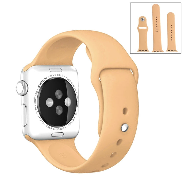 Lisslune | For Apple Watch Series 10 42mm / 9&8&7 41mm / SE 3&SE 2&6&SE&5&4 40mm / 3&2&1 38mm 3 in 1 rubber watch band with buckle (Khaki)
