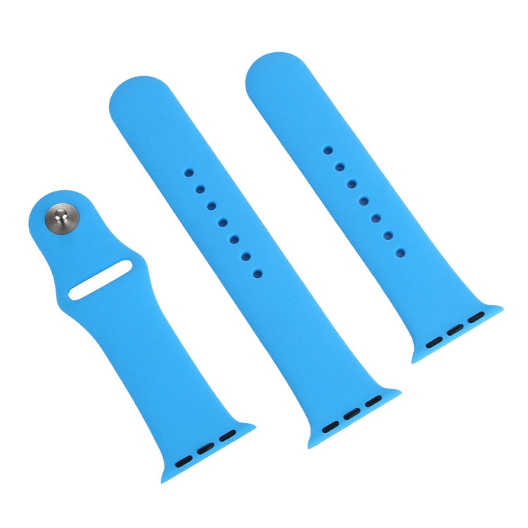 Lisslune | For Apple Watch Series 10 42mm / 9&8&7 41mm / SE 3&SE 2&6&SE&5&4 40mm / 3&2&1 38mm 3 in 1 rubber watch band with pin buckle (Blue)