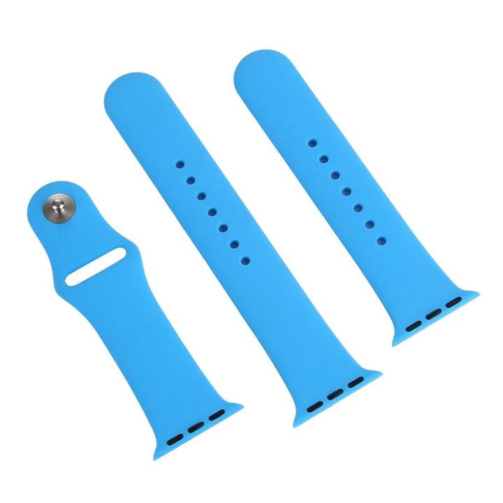 Lisslune | For Apple Watch Series 10 42mm / 9&8&7 41mm / SE 3&SE 2&6&SE&5&4 40mm / 3&2&1 38mm 3 in 1 rubber watch band with pin buckle (Blue)