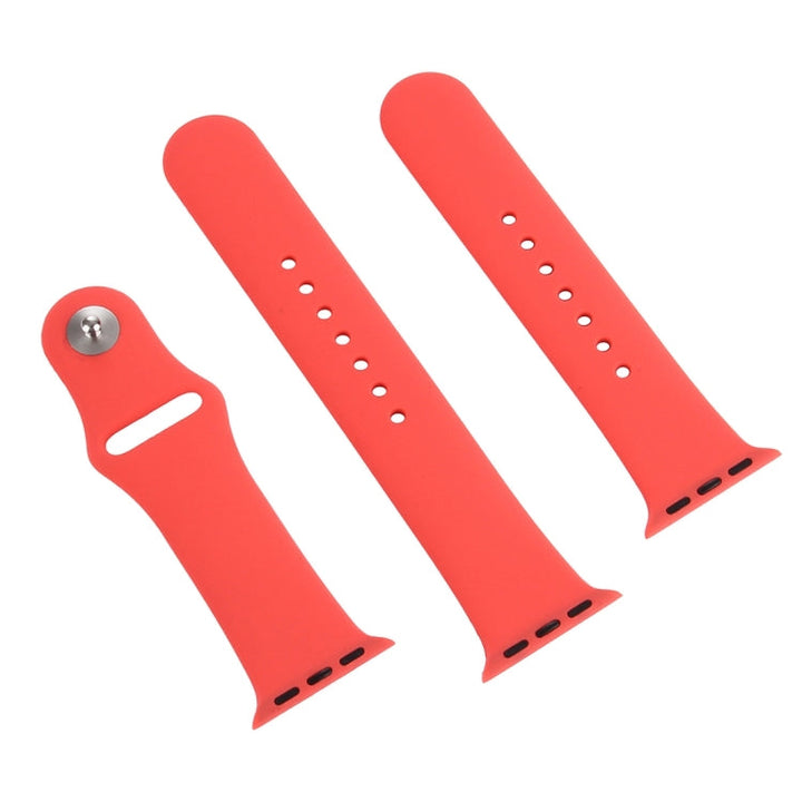 Lisslune | For Apple Watch Series 10 42mm / 9&8&7 41mm / SE 3&SE 2&6&SE&5&4 40mm / 3&2&1 38mm 3 in 1 Rubber Band with Pin Closure (Magenta)