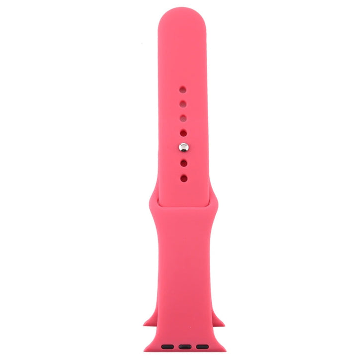Lisslune | For Apple Watch Series 10 42mm / 9&8&7 41mm / SE 3&SE 2&6&SE&5&4 40mm / 3&2&1 38mm 3 in 1 Rubber Watch Strap with Pin Buckle (Hibiscus Pink)