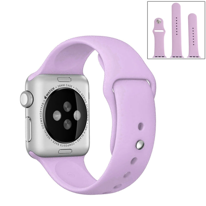 Lisslune | For Apple Watch Series 10 42mm / 9&8&7 41mm / SE 3&SE 2&6&SE&5&4 40mm / 3&2&1 38mm 3 in 1 rubber watch band with pin buckle (Purple)