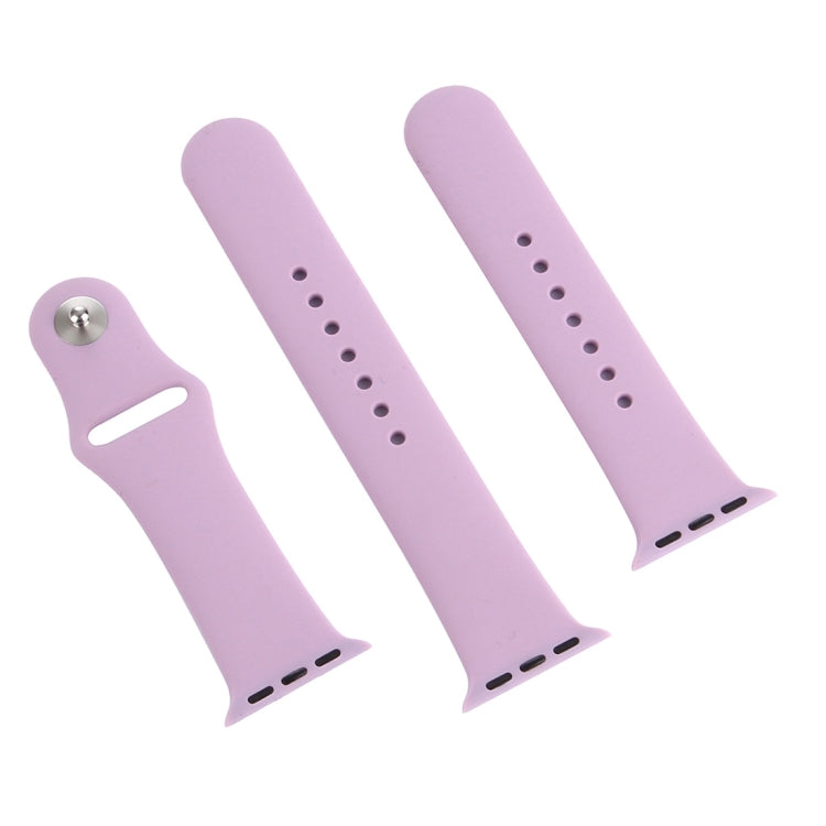 Lisslune | For Apple Watch Series 10 42mm / 9&8&7 41mm / SE 3&SE 2&6&SE&5&4 40mm / 3&2&1 38mm 3 in 1 rubber watch band with pin buckle (Purple)
