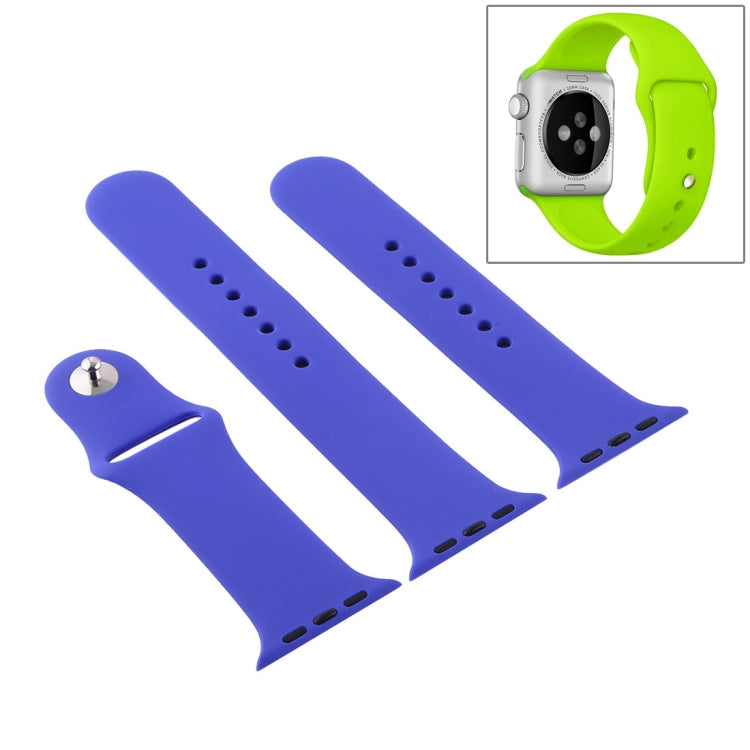 Lisslune | For Apple Watch Series 10 42mm / 9&8&7 41mm / SE 3&SE 2&6&SE&5&4 40mm / 3&2&1 38mm 3 in 1 Rubber Watch Band with Buckle (Deep Royal Blue)
