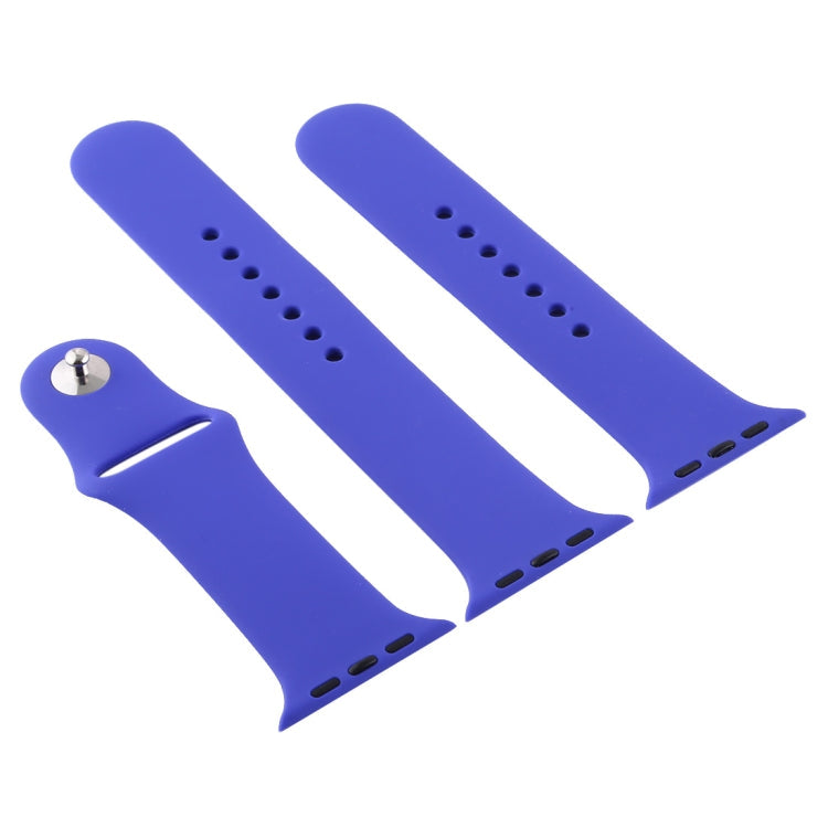 Lisslune | For Apple Watch Series 10 42mm / 9&8&7 41mm / SE 3&SE 2&6&SE&5&4 40mm / 3&2&1 38mm 3 in 1 Rubber Watch Band with Buckle (Deep Royal Blue)