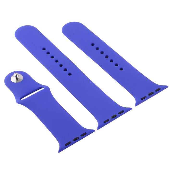 Lisslune | For Apple Watch Series 10 42mm / 9&8&7 41mm / SE 3&SE 2&6&SE&5&4 40mm / 3&2&1 38mm 3 in 1 Rubber Watch Band with Buckle (Deep Royal Blue)