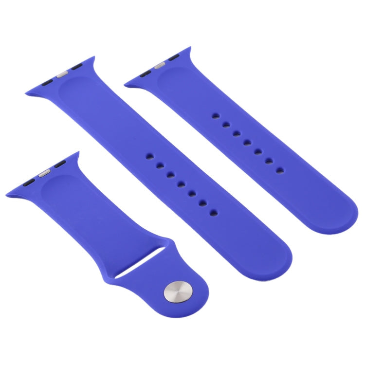 Lisslune | For Apple Watch Series 10 42mm / 9&8&7 41mm / SE 3&SE 2&6&SE&5&4 40mm / 3&2&1 38mm 3 in 1 Rubber Watch Band with Buckle (Deep Royal Blue)