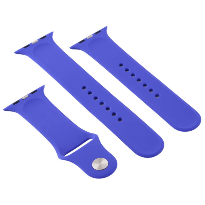 Lisslune | For Apple Watch Series 10 42mm / 9&8&7 41mm / SE 3&SE 2&6&SE&5&4 40mm / 3&2&1 38mm 3 in 1 Rubber Watch Band with Buckle (Deep Royal Blue)