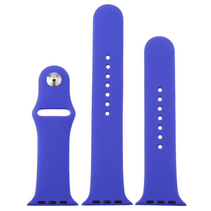 Lisslune | For Apple Watch Series 10 42mm / 9&8&7 41mm / SE 3&SE 2&6&SE&5&4 40mm / 3&2&1 38mm 3 in 1 Rubber Watch Band with Buckle (Deep Royal Blue)