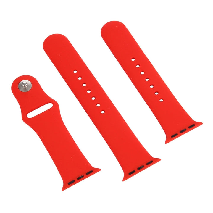 Lisslune | For Apple Watch Series 10 42mm / 9&8&7 41mm / SE 3&SE 2&6&SE&5&4 40mm / 3&2&1 38mm 3 in 1 Rubber Watch Strap with Pin Buckle (Red)