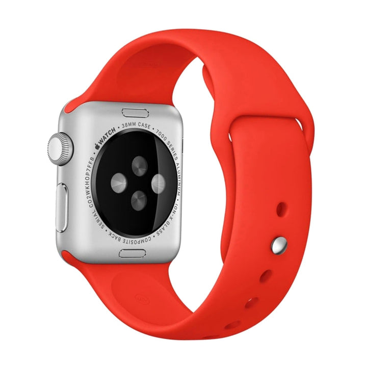 Lisslune | For Apple Watch Series 10 42mm / 9&8&7 41mm / SE 3&SE 2&6&SE&5&4 40mm / 3&2&1 38mm 3 in 1 Rubber Watch Strap with Pin Buckle (Red)