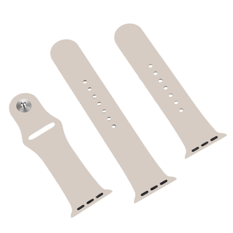Lisslune | For Apple Watch Series 10 42mm / 9&8&7 41mm / SE 3&SE 2&6&SE&5&4 40mm / 3&2&1 38mm 3 in 1 Rubber Watch Strap with Pin Buckle (Starlight)