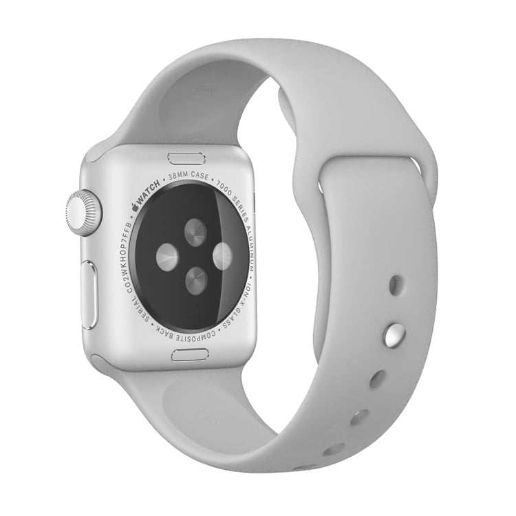 Lisslune | For Apple Watch Series 10 42mm / 9&8&7 41mm / SE 3&SE 2&6&SE&5&4 40mm / 3&2&1 38mm 3 in 1 Rubber Watch Band with Buckle (Silver)