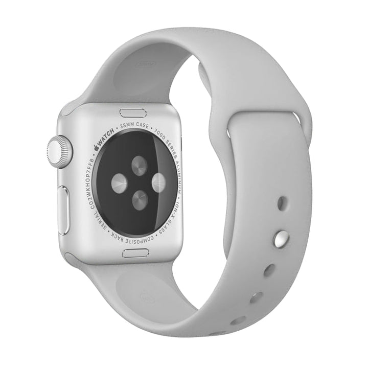 Lisslune | For Apple Watch Series 10 42mm / 9&8&7 41mm / SE 3&SE 2&6&SE&5&4 40mm / 3&2&1 38mm 3 in 1 Rubber Watch Band with Buckle (Silver)